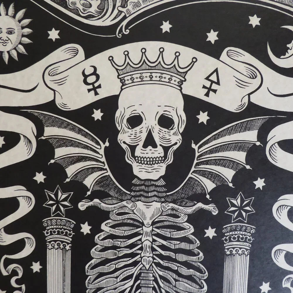 NEW 17” x 22” MADAME TALBOT ALCHEMY SKELETON OCCULT AFTERLIFE GOTHIC LITHOGRAPH - Picture 6 of 10